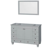 Wyndham Collection - Acclaim 48 Inch Single Bathroom Vanity in Oyster Gray, No Countertop, No Sink, and 24 Inch Mirror - Oyster Gray