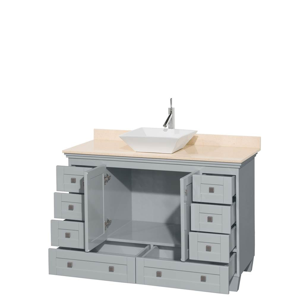 Acclaim 48 Inch Single Bathroom Vanity in Espresso, Ivory Marble Countertop, Pyra White Sink, and No Mirror