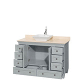 Acclaim 48 Inch Single Bathroom Vanity in Espresso, Ivory Marble Countertop, Pyra White Sink, and No Mirror