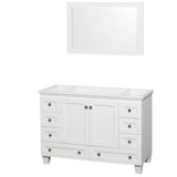 Wyndham Collection - Acclaim 48 Inch Single Bathroom Vanity in White, No Countertop, No Sink, and 24 Inch Mirror - White