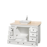 Acclaim 48 Inch Single Bathroom Vanity in Espresso, Ivory Marble Countertop, Pyra White Sink, and No Mirror