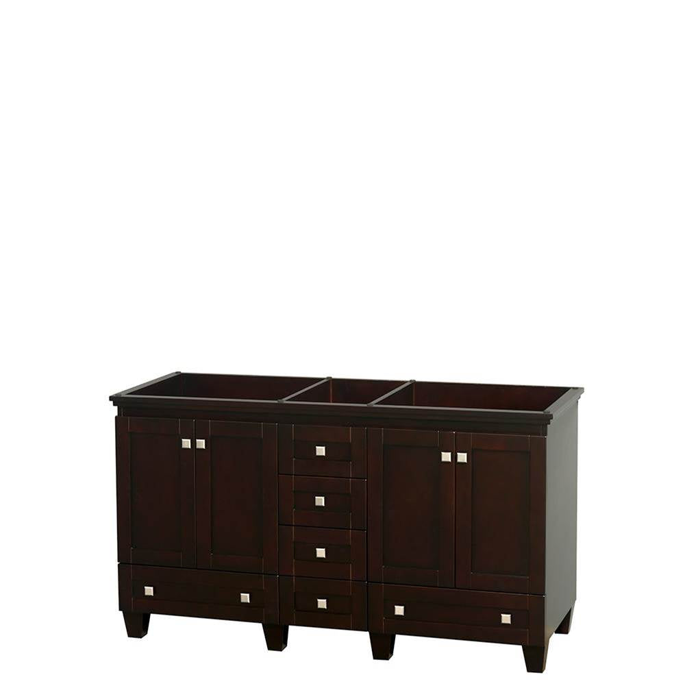 Wyndham Collection - Acclaim 60 Inch Double Bathroom Vanity in Espresso, No Countertop, No Sinks, and No Mirrors - Espresso