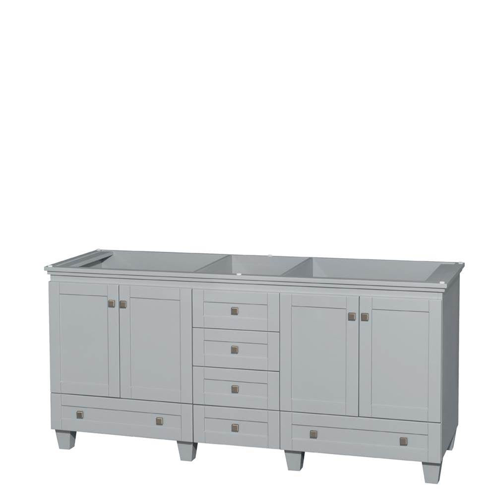 Wyndham Collection - Acclaim 72 Inch Double Bathroom Vanity in Oyster Gray, No Countertop, No Sinks, and No Mirrors - Oyster Gray