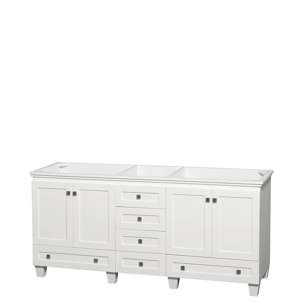 Wyndham Collection - Acclaim 72 Inch Double Bathroom Vanity in White, No Countertop, No Sinks, and No Mirrors - White