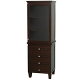Wyndham Collection - Acclaim Bathroom Linen Tower in Espresso with Shelved Cabinet Storage and 4 Drawers - Espresso