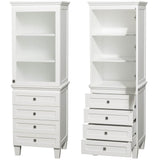Acclaim Bathroom Linen Tower in Espresso with Shelved Cabinet Storage and 4 Drawers