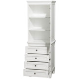 Acclaim Bathroom Linen Tower in Espresso with Shelved Cabinet Storage and 4 Drawers
