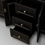 Andover 72 Inch Double Bathroom Vanity in Black, White Carrara Marble Countertop, Undermount Oval Sinks, and 28 Inch Mirrors