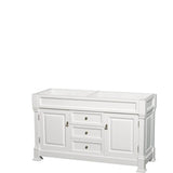 Wyndham Collection - Andover 60 Inch Double Bathroom Vanity in White, No Countertop, No Sink, and No Mirror - White
