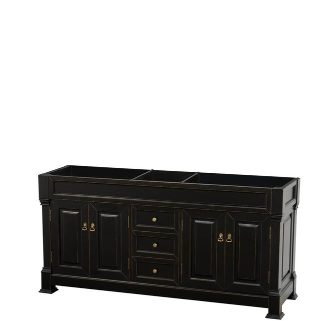 Wyndham Collection - Andover 72 Inch Double Bathroom Vanity in Black, No Countertop, No Sink, and No Mirror - Black