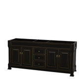 Wyndham Collection - Andover 80 Inch Double Bathroom Vanity in Black, No Countertop, No Sink, and No Mirror - Black