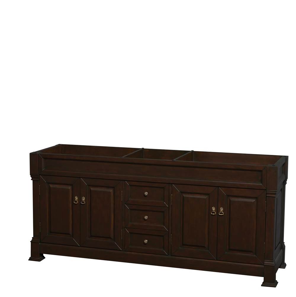 Wyndham Collection - Andover 80 Inch Double Bathroom Vanity in Dark Cherry, No Countertop, No Sink, and No Mirror - Dark Cherry