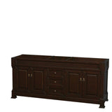 Wyndham Collection - Andover 80 Inch Double Bathroom Vanity in Dark Cherry, No Countertop, No Sink, and No Mirror - Dark Cherry