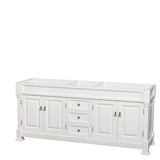 Wyndham Collection - Andover 80 Inch Double Bathroom Vanity in White, No Countertop, No Sink, and No Mirror - White