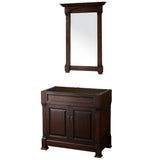 Wyndham Collection - Andover 36 Inch Single Bathroom Vanity in Dark Cherry, No Countertop, No Sink, and 28 Inch Mirror - Dark Cherry