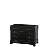 Wyndham Collection - Andover 48 Inch Single Bathroom Vanity in Black, No Countertop, No Sink, and No Mirror - Black