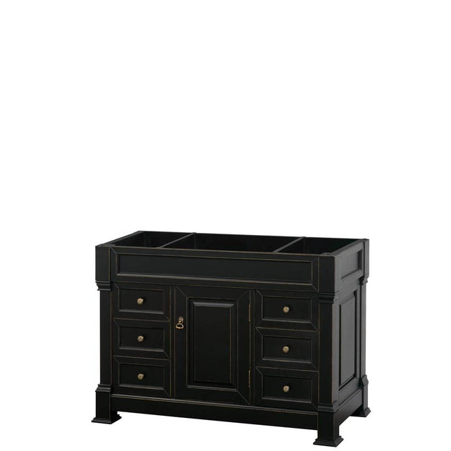 Wyndham Collection - Andover 48 Inch Single Bathroom Vanity in Black, No Countertop, No Sink, and No Mirror - Black