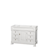 Wyndham Collection - Andover 48 Inch Single Bathroom Vanity in White, No Countertop, No Sink, and No Mirror - White