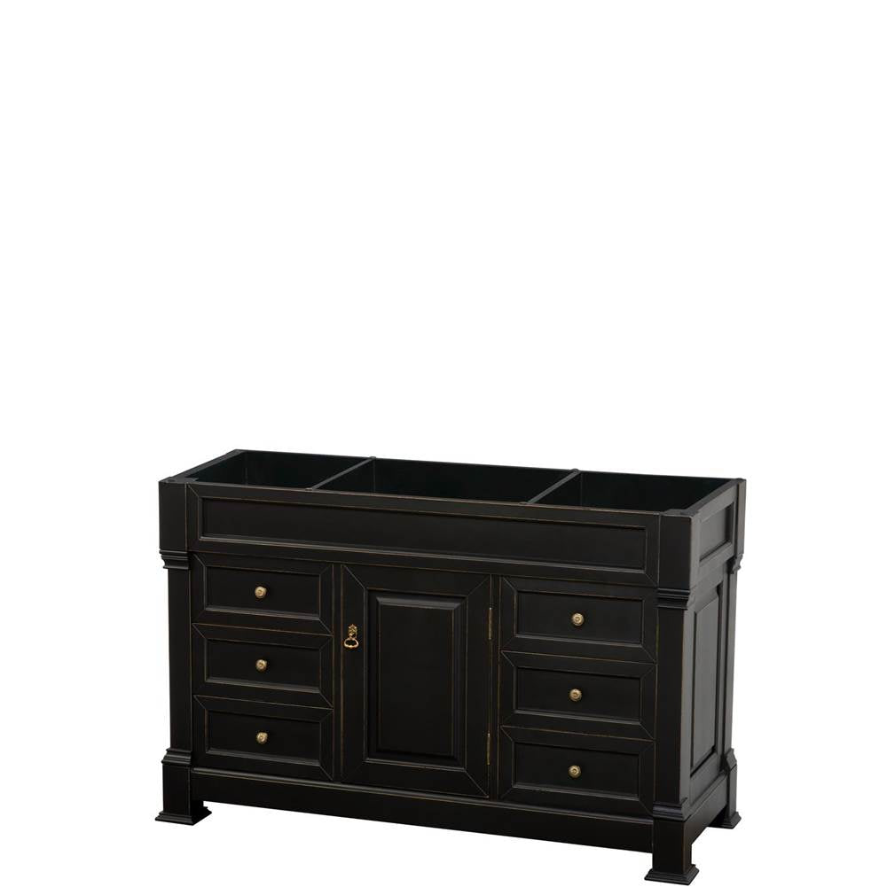 Wyndham Collection - Andover 55 Inch Single Bathroom Vanity in Black, No Countertop, No Sink, and No Mirror - Black
