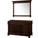 Wyndham Collection - Andover 55 Inch Single Bathroom Vanity in Dark Cherry, No Countertop, No Sink, and 50 Inch Mirror - Dark Cherry