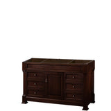 Wyndham Collection - Andover 55 Inch Single Bathroom Vanity in Dark Cherry, No Countertop, No Sink, and No Mirror - Dark Cherry