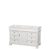 Wyndham Collection - Andover 55 Inch Single Bathroom Vanity in White, No Countertop, No Sink, and No Mirror - White