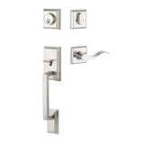 Yale Expressions - Yale Ellington Single Cylinder Entry Set, Brunswick Lever Left Handed, Kwikset Keyway, Satin Nickel - Satin Nickel