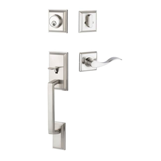 Yale Expressions - Yale Ellington Single Cylinder Entry Set, Brunswick Lever Right Handed, Weiser Keyway, Satin Nickel - Satin Nickel