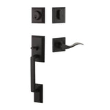 Yale Expressions - Yale Ellington Single Cylinder Entry Set, Brunswick Lever Left Handed, Kwikset Keyway, Flat Black - Flat Black
