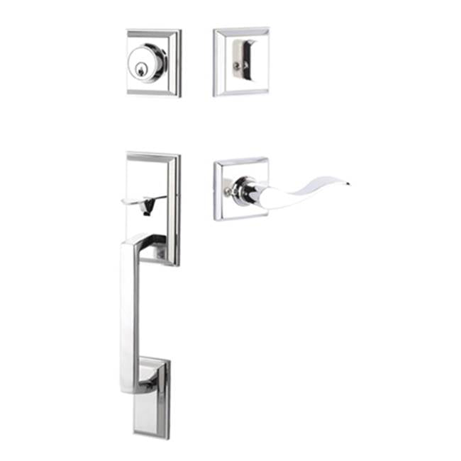 Yale Expressions - Yale Ellington Single Cylinder Entry Set, Brunswick Lever Left Handed, Weiser Keyway, Polished Chrome - Polished Chrome