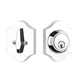 Yale Expressions - Yale Everly Single Cylinder Deadbolt, Kwikset Keyway, Polished Chrome - Polished Chrome