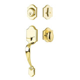 Yale Expressions - Yale Everly Single Cylinder Entry Set, Auburn Knob, Weiser Keyway, Polished Brass - Polished Brass