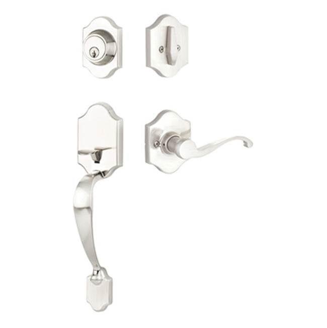 Yale Expressions - Yale Everly Single Cylinder Entry Set, Farmington Lever Right Handed, Kwikset Keyway, Satin Nickel - Satin Nickel