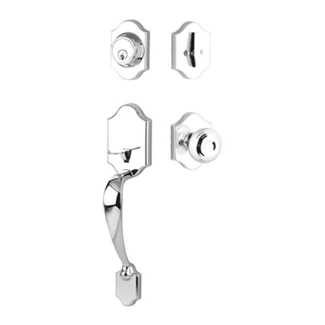 Yale Expressions - Yale Everly Single Cylinder Entry Set, Lewiston Knob, Kwikset Keyway, Polished Chrome - Polished Chrome