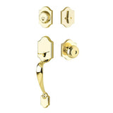 Yale Expressions - Yale Everly Single Cylinder Entry Set, Lewiston Knob, Kwikset Keyway, Polished Brass - Polished Brass