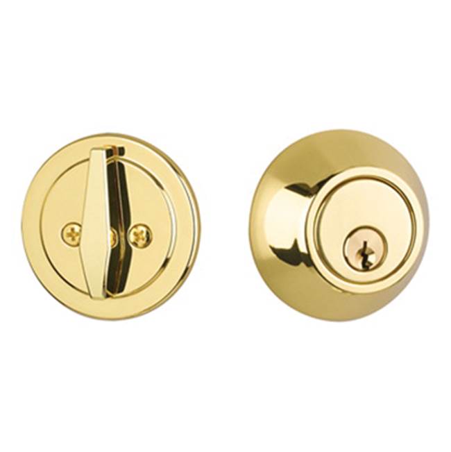 Yale Expressions - Yale Maguire Single Cylinder Deadbolt, Kwikset Keyway, Polished Brass - Polished Brass