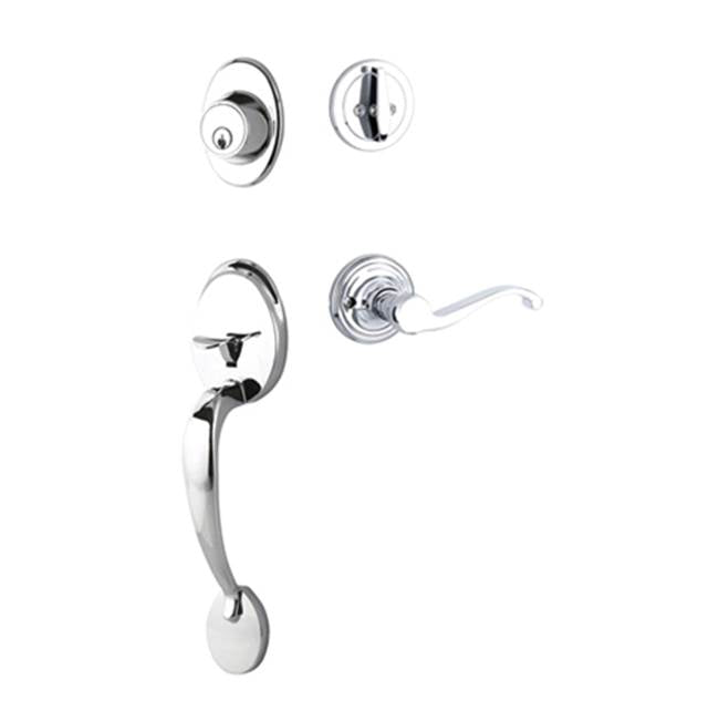 Yale Expressions - Yale Maguire Single Cylinder Entry Set, Farmington Lever Right Handed, Kwikset Keyway, Polished Chrome - Polished Chrome