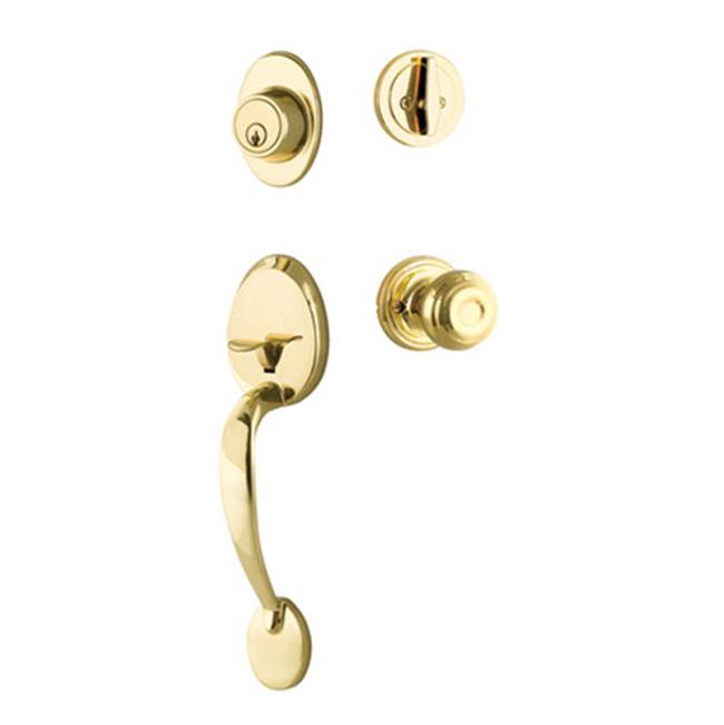 Yale Expressions - Yale Maguire Single Cylinder Entry Set, Lewiston Knob, Kwikset Keyway, Polished Brass - Polished Brass