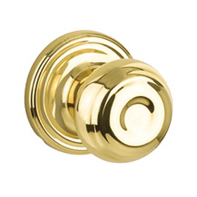 Yale Expressions - Yale Maguire Rosette with Keyed Lewiston Knob, Kwikset Keyway, Polished Brass - Polished Brass