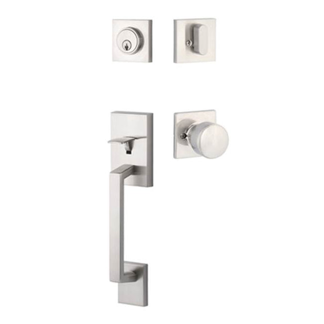 Yale Expressions - Yale Marcel Single Cylinder Entry Set with Dylan Knob, Kwikset Keyway, Satin Nickel - Satin Nickel