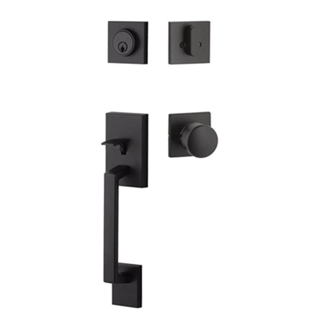 Yale Expressions - Yale Marcel Single Cylinder Entry Set with Dylan Knob, Weiser Keyway, Flat Black - Flat Black