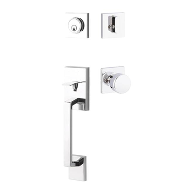 Yale Expressions - Yale Marcel Single Cylinder Entry Set with Dylan Knob, Weiser Keyway, Polished Chrome - Polished Chrome