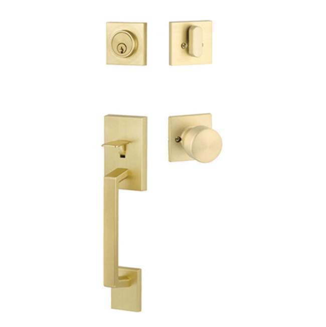 Yale Expressions - Yale Marcel Single Cylinder Entry Set with Dylan Knob, Kwikset Keyway, Satin Brass - Satin Brass