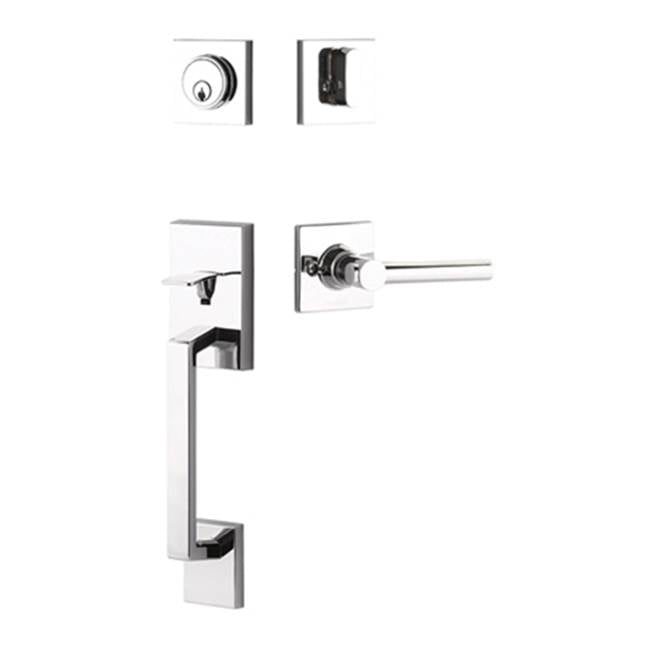 Yale Expressions - Yale Marcel Single Cylinder Entry Set with Holden Lever, Weiser Keyway, Polished Chrome - Polished Chrome