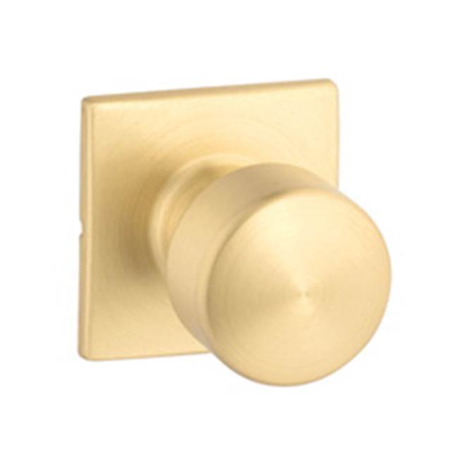 Yale Expressions - Yale Marcel Rosette with Keyed Dylan Knob, Weiser Keyway, Satin Brass - Satin Brass