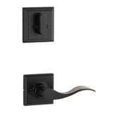 Yale Expressions - Yale Ellington Single Cylinder Interior Trim Pack with Brunswick Lever Right Handed, Flat Black - Flat Black