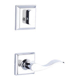 Yale Expressions - Yale Ellington Single Cylinder Interior Trim Pack with Brunswick Lever Right Handed, Polished Chrome - Polished Chrome