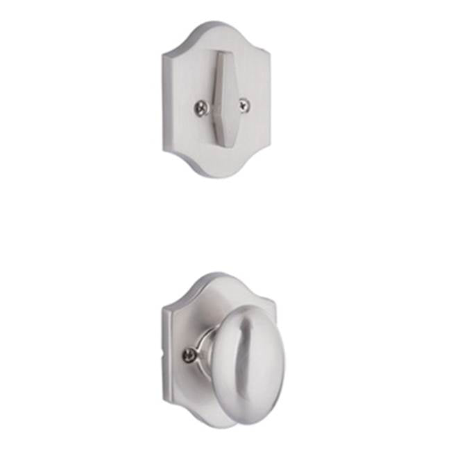 Yale Expressions - Yale Everly Single Cylinder Interior Trim Pack with Auburn Knob, Satin Nickel - Satin Nickel