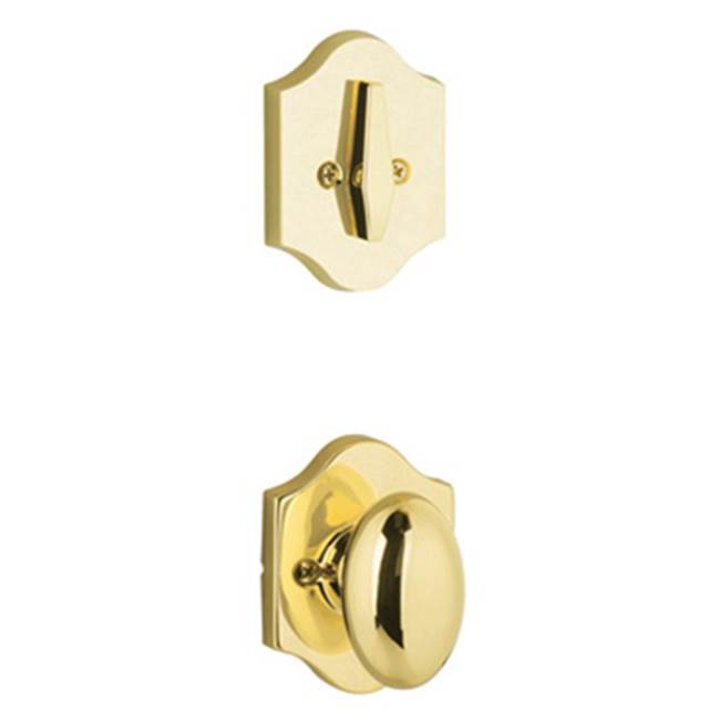 Yale Expressions - Yale Everly Single Cylinder Interior Trim Pack with Auburn Knob, Polished Brass - Polished Brass