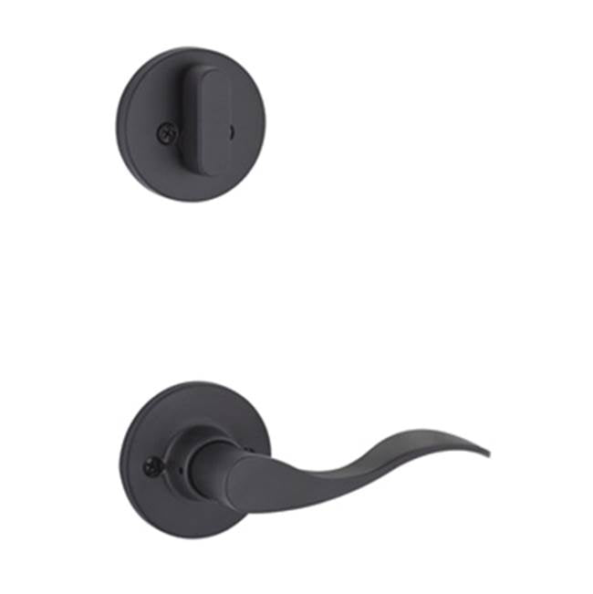 Yale Expressions - Yale Owen Single Cylinder Interior Trim Pack with Brunswick Lever Left Handed, Flat Black - Flat Black